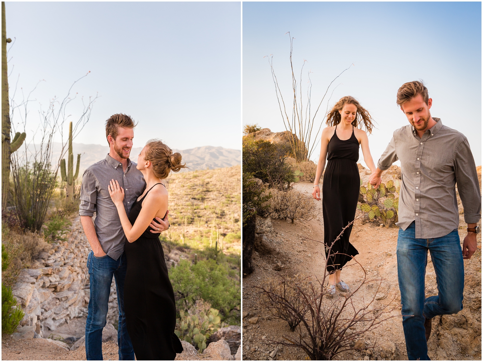 Saguaros in the background are a must for your southern Arizona adventure. This couple decided to hike through Saguaro National Park to celebrate their anniversary and had Clarissa of Clarissa Wylde Photography photograph the adventure! 