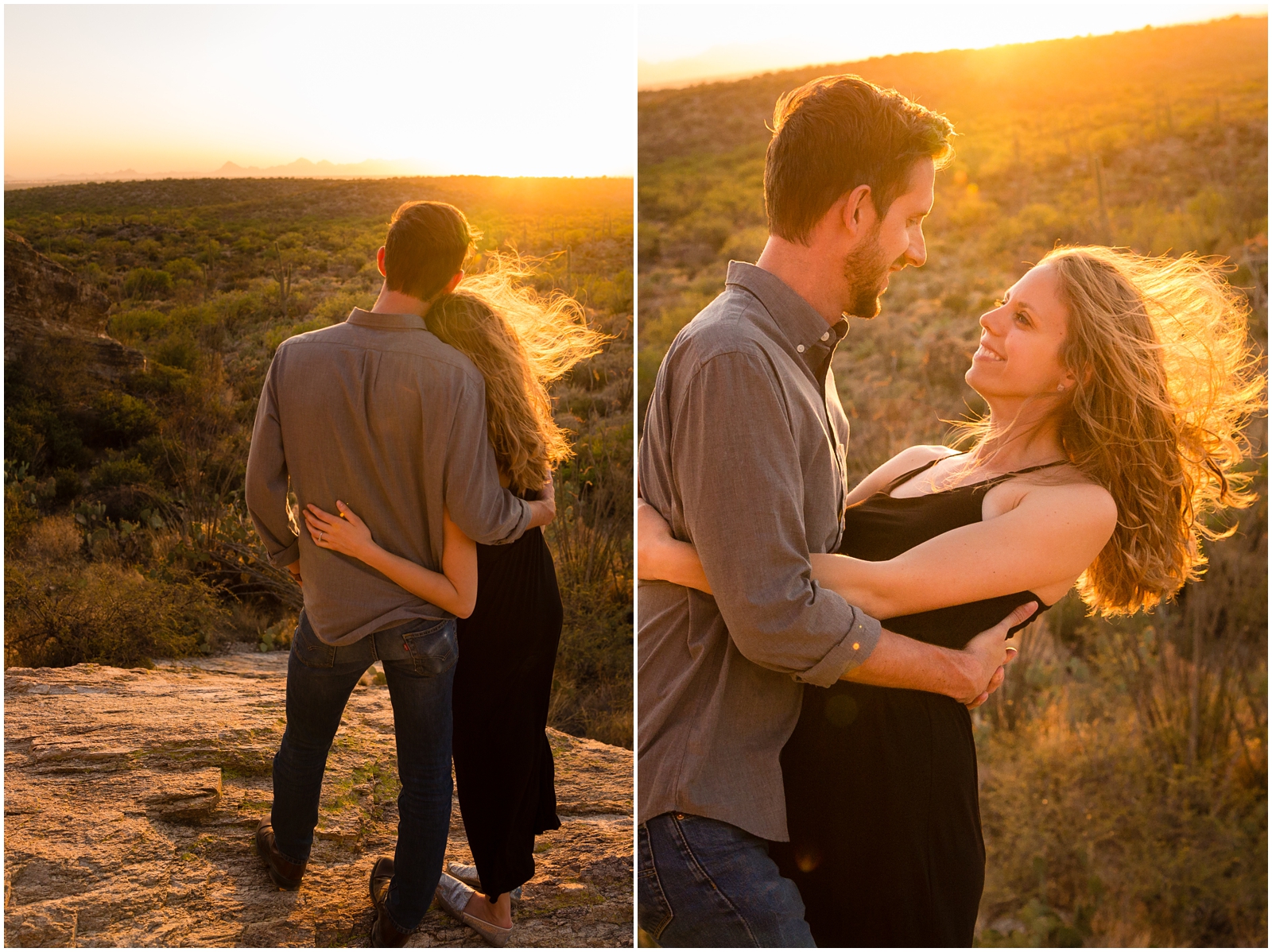 All the snuggling during this southern Arizona adventure session. This couple really loves each other and their desert home. | Clarissa Wylde Photography