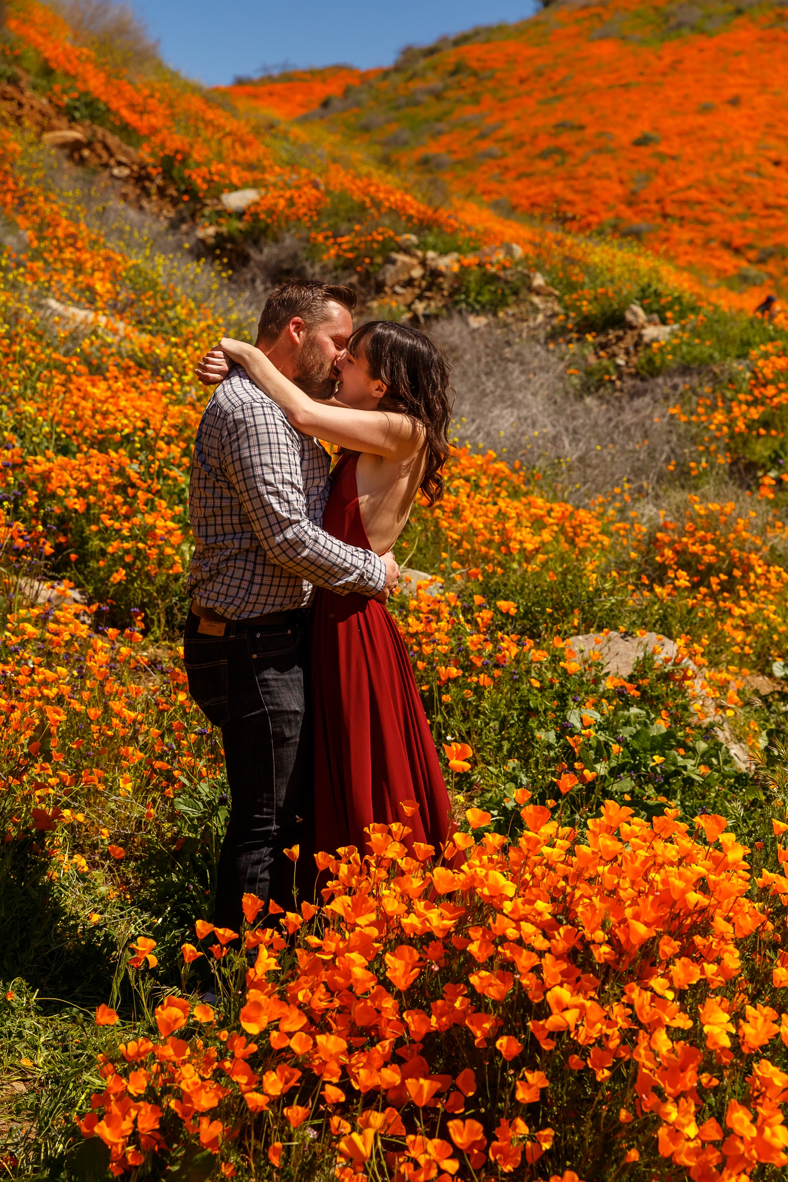 Engagement session in the wildflowers.