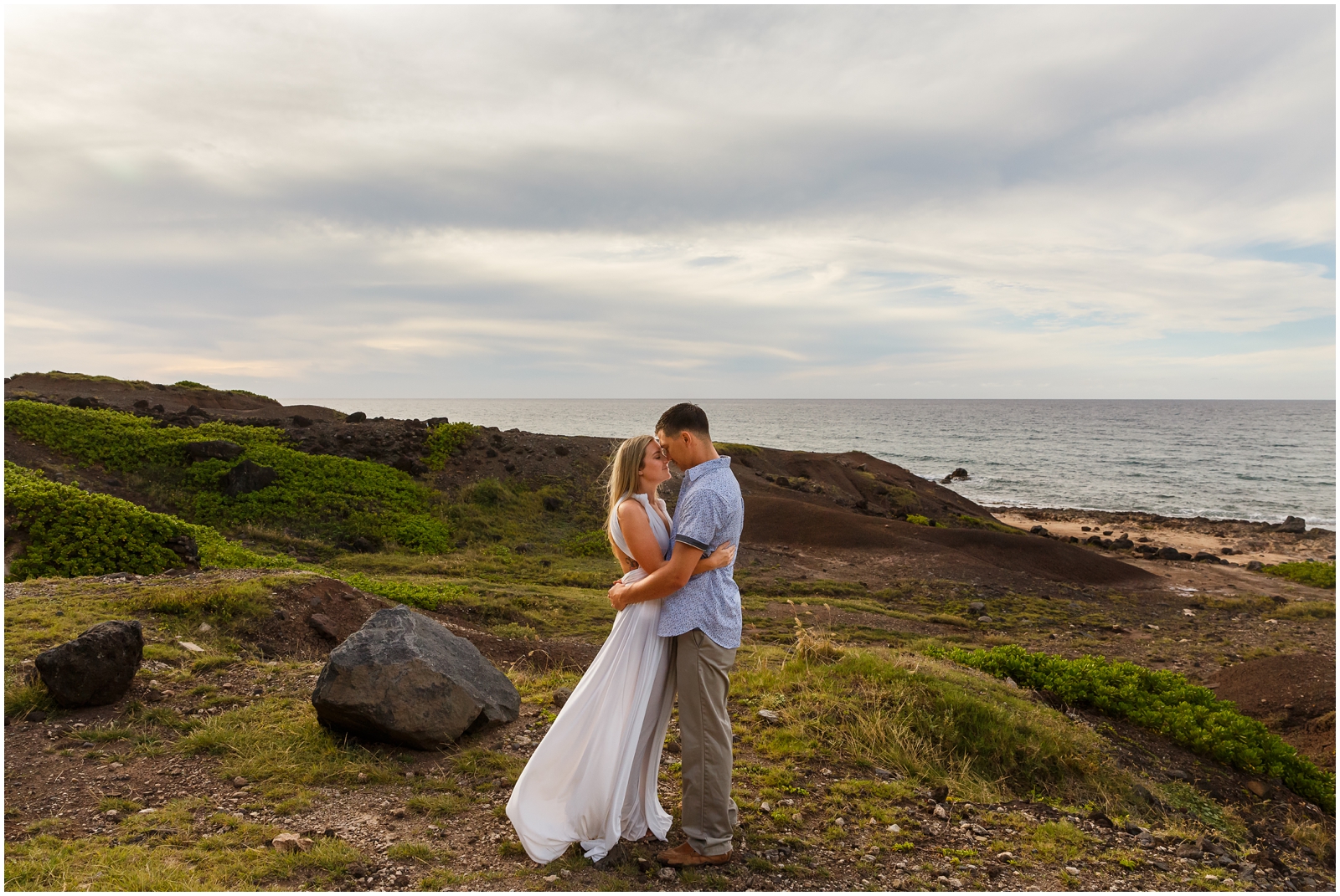 This couple had a small wedding on Oahu's North Shore.