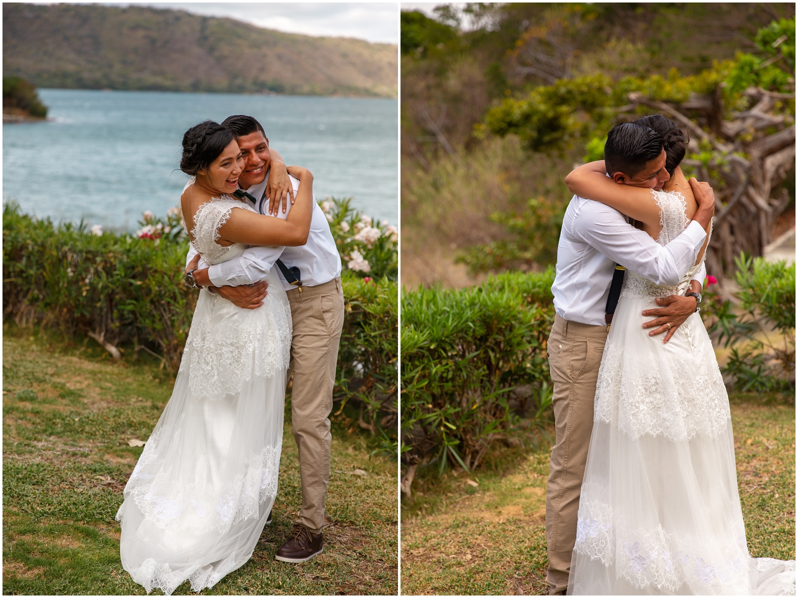 This couple got married on a lake in Nicaragua.