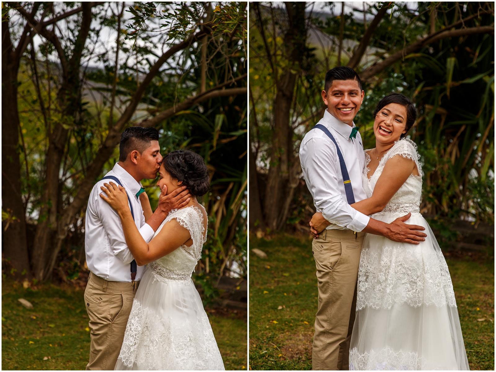 This couple enjoying the tropical forest on their wedding day in Nicaragua.