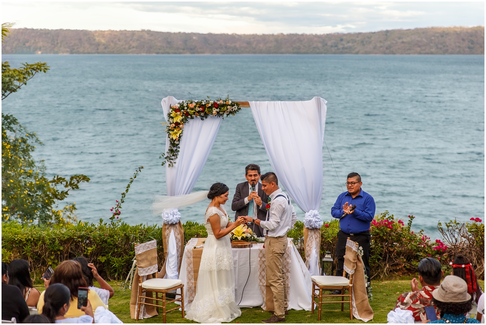 Intimate Nicaraguan destination wedding ceremony.