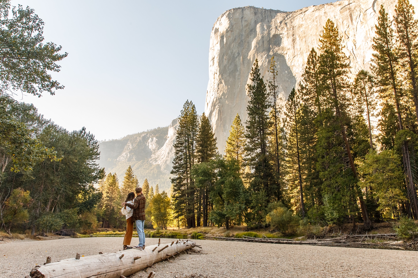 This couple explored Cathedral Beach in Yosemite