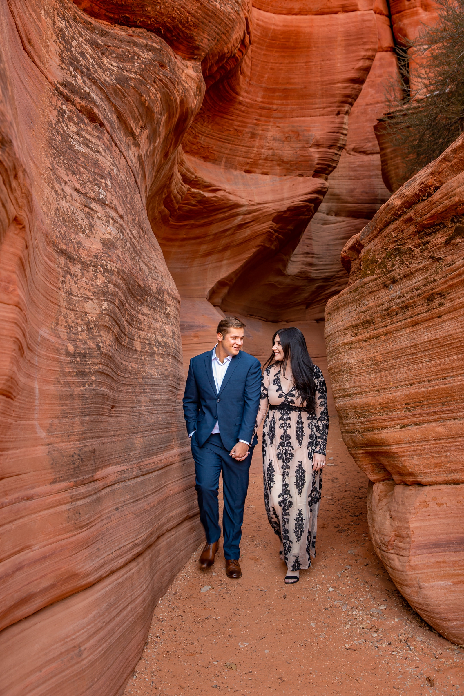 This couple had a Utah slot canyon engagement session.