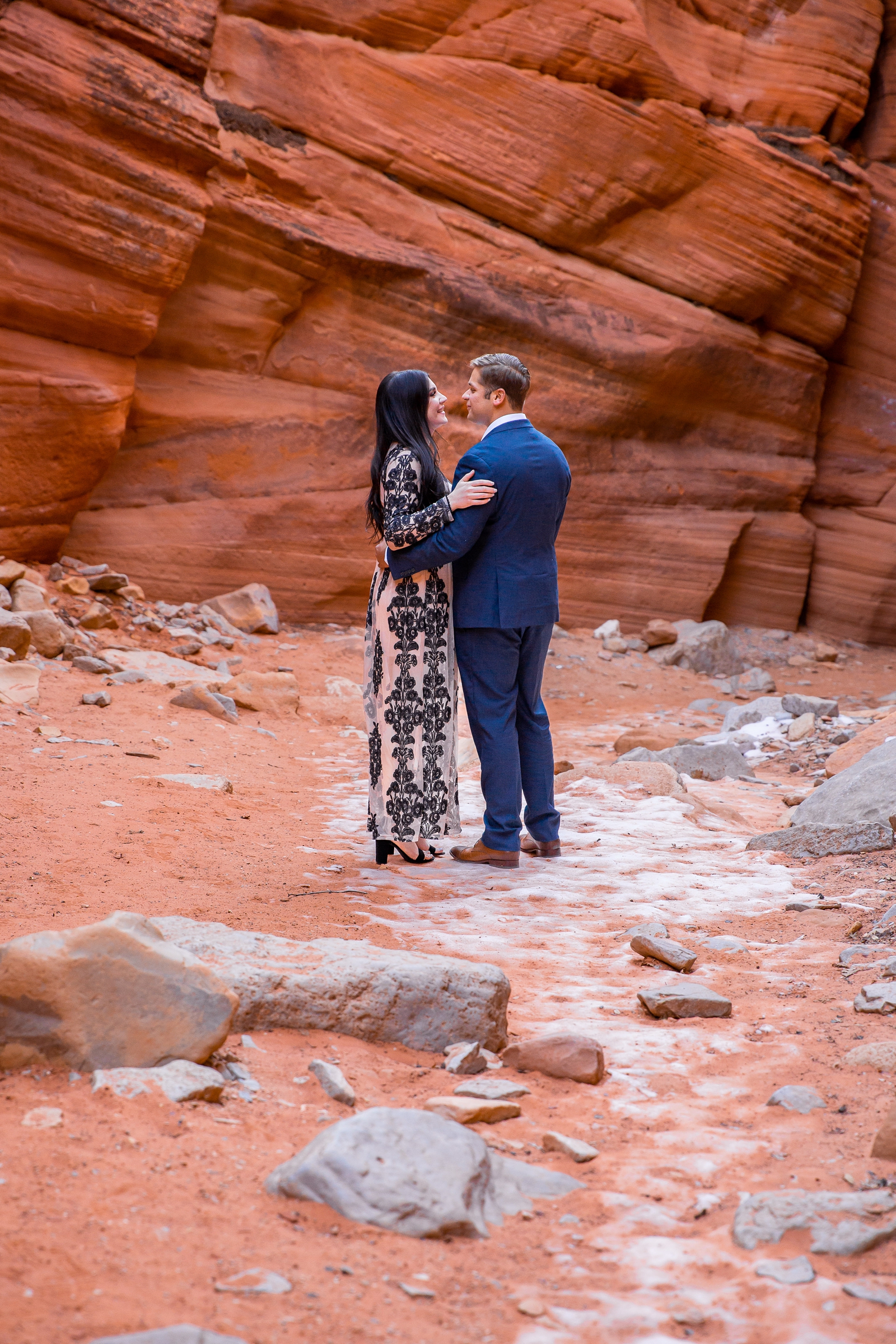 Epic engaged couple in a Utah slot canyon.