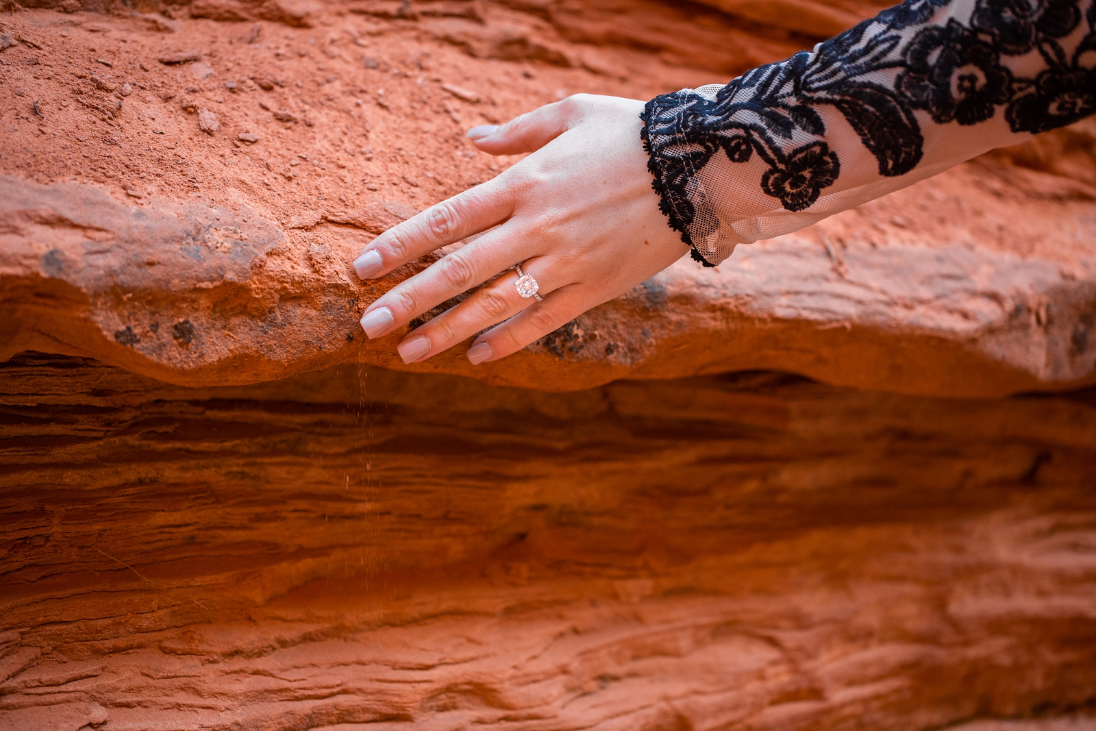 Engagement ring in a southern Utah slot canyon.