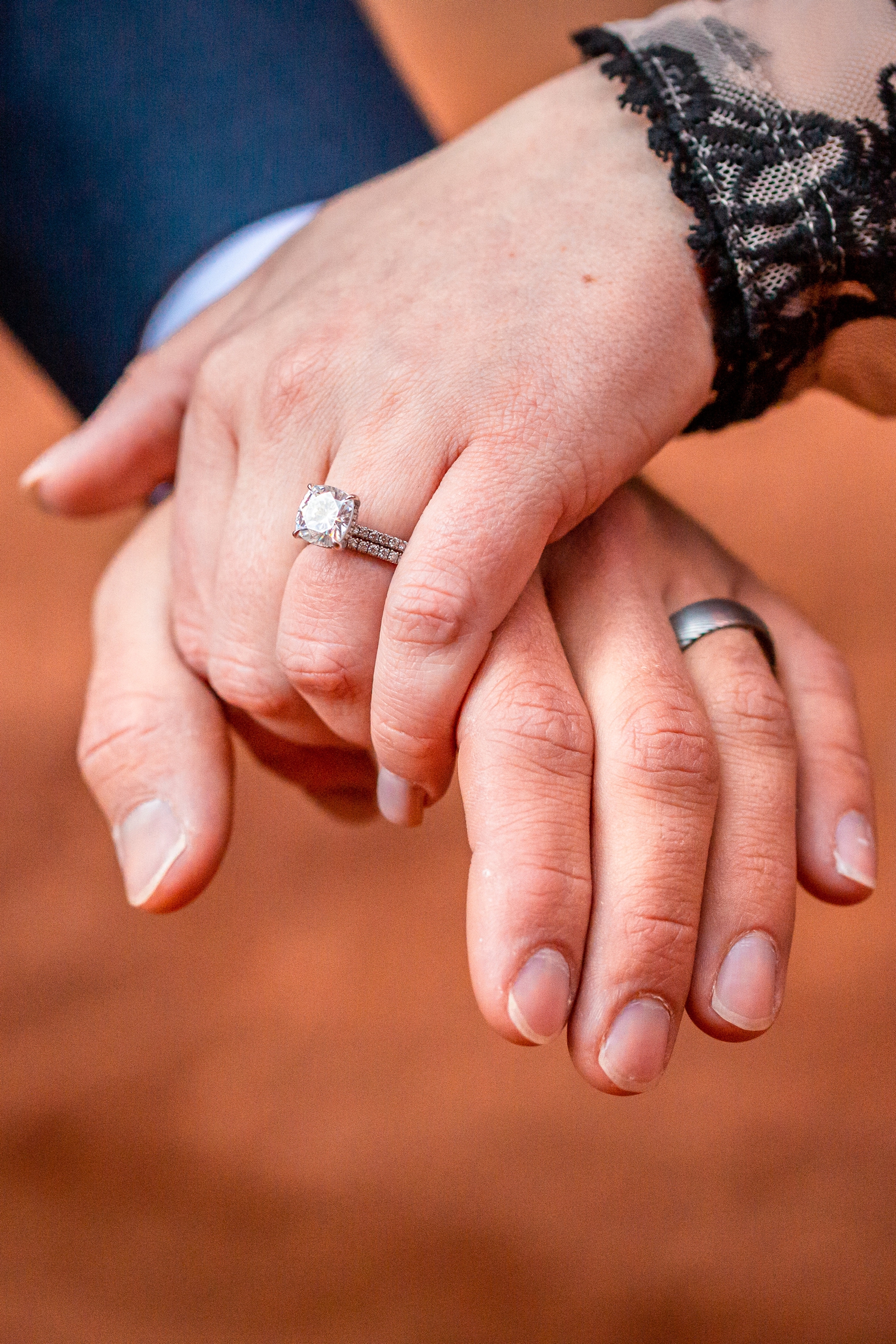 Rings of a couple who just eloped in a slot canyon