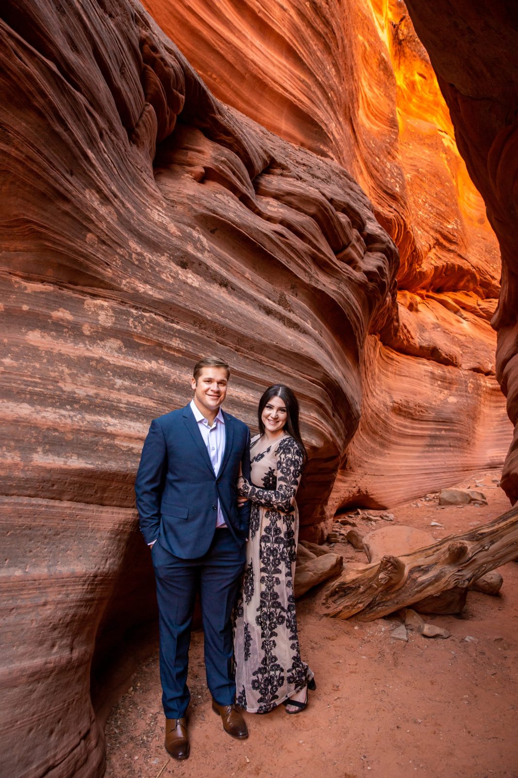 This couple got engaged in a Southern Utah slot canyon.