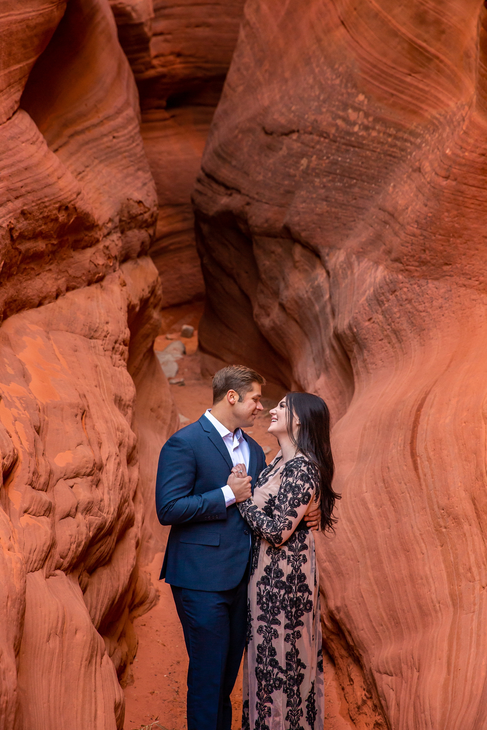 This dancing couple got engaged in a UT slot canyon.