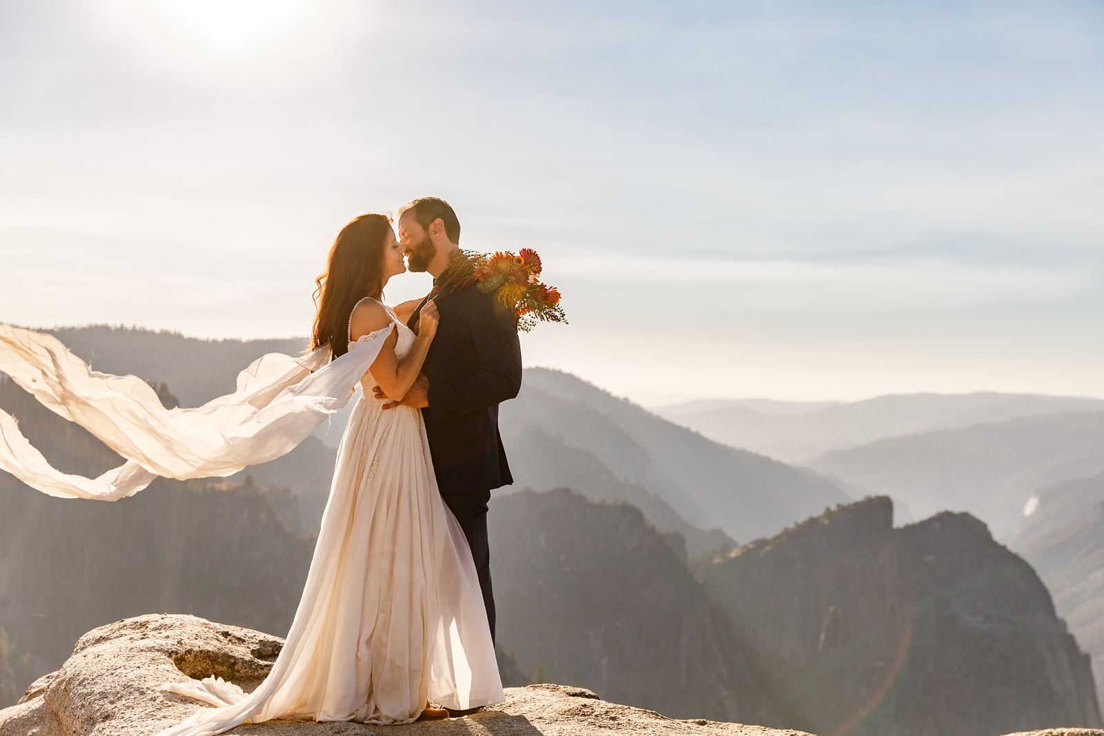 Swoon worthy windy Yosemite elopement.