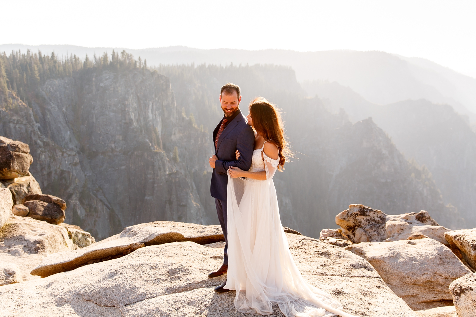 This couple hiked to Taft Point for their elopement.