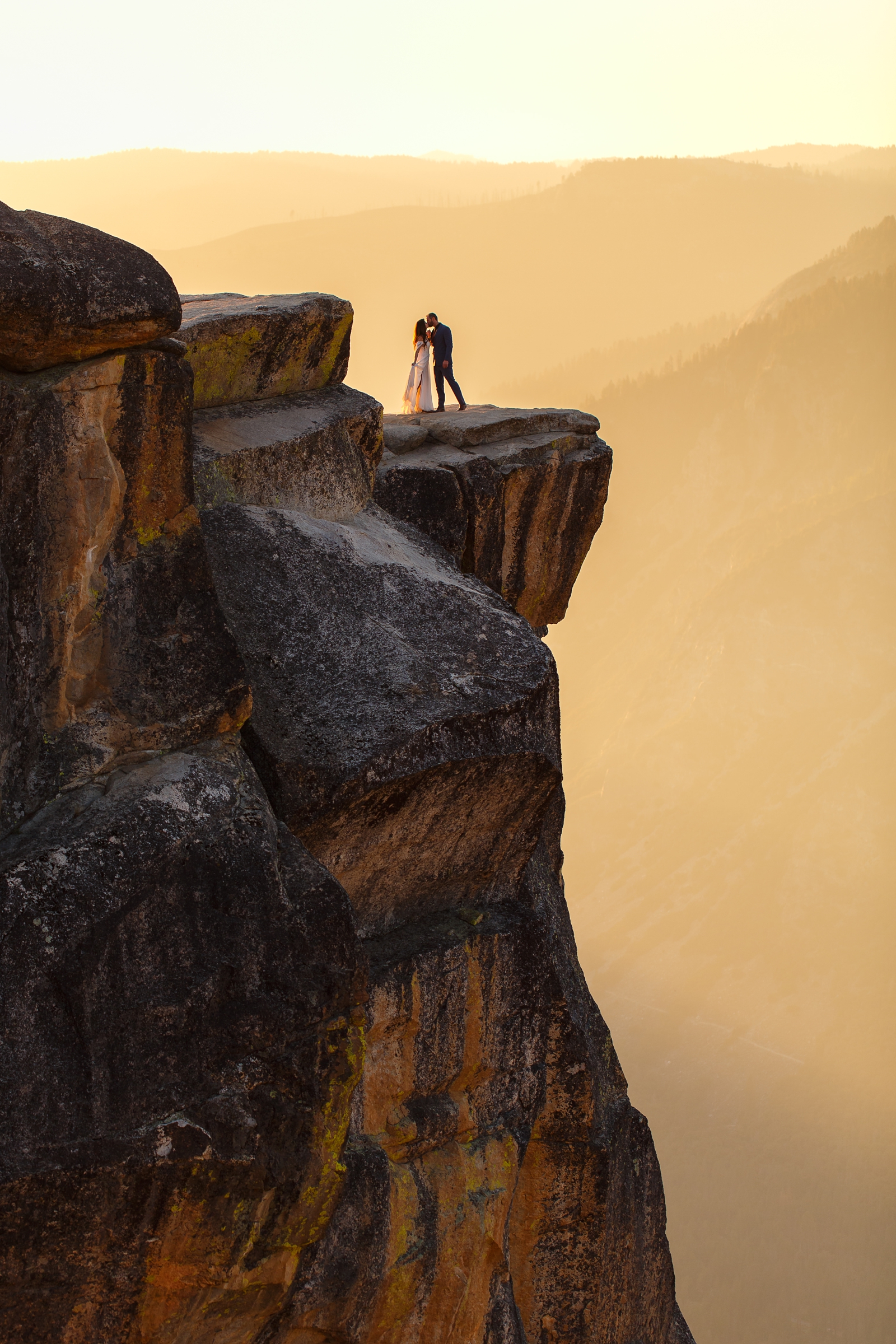 Epic sunset elopement at Taft Point in Yosemite National Park.