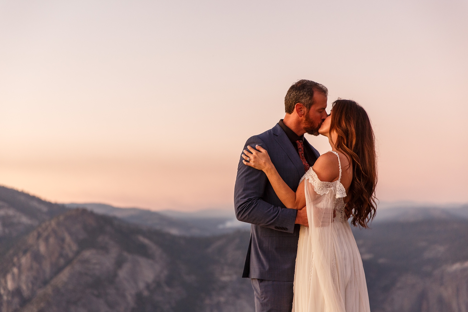 This couple just eloped at Taft Point in Yosemite NP.
