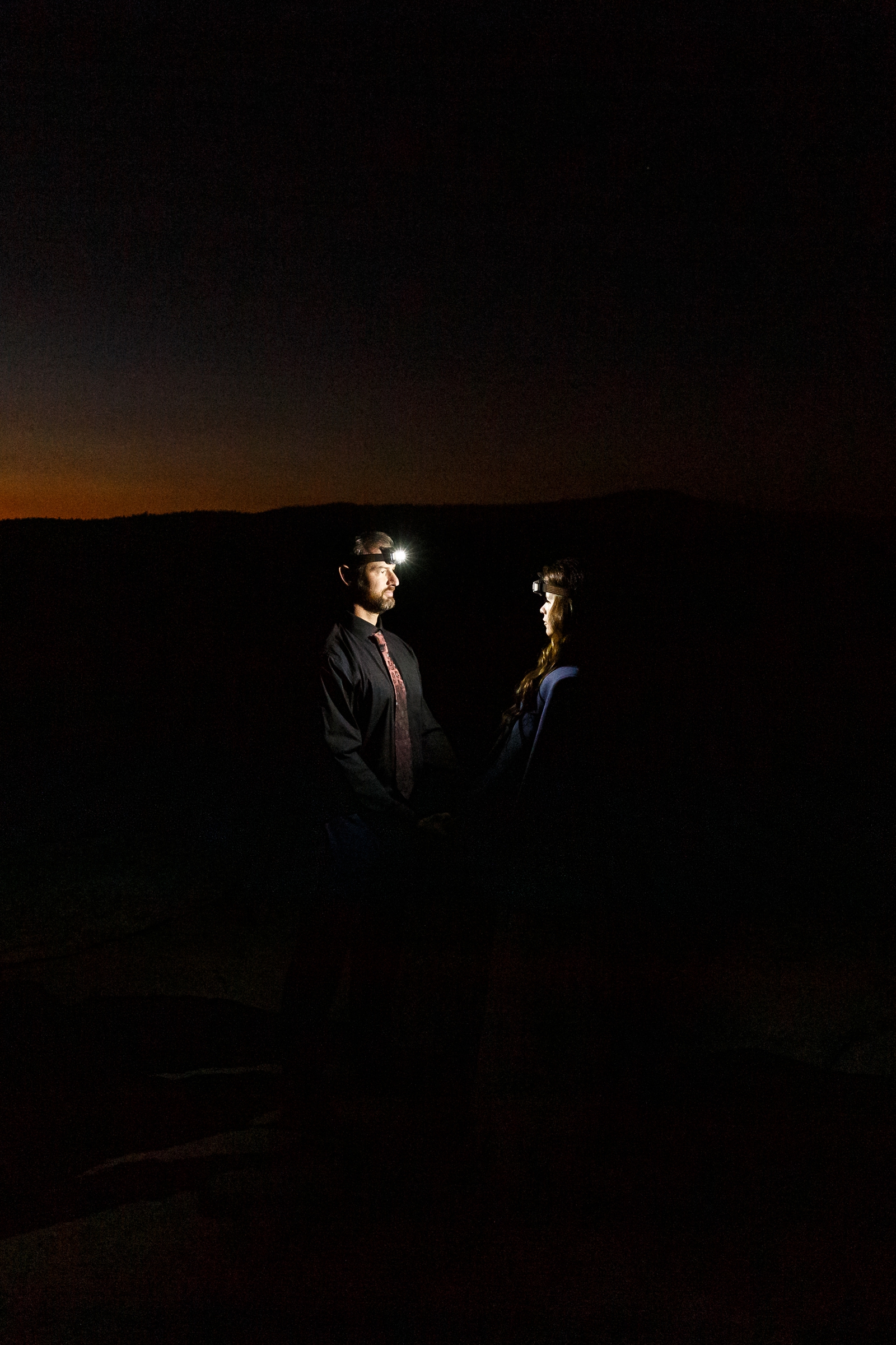 This couple stayed out until dark at their Yosemite Elopement.