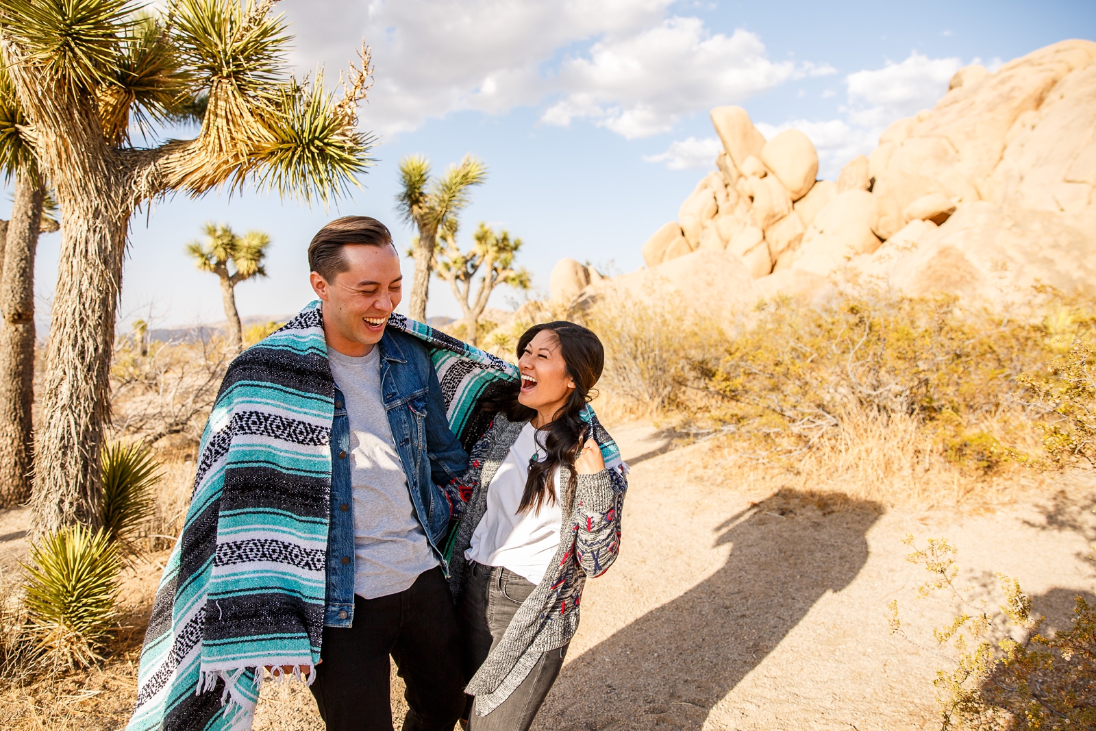 Laughing too hard at this couple's Joshua Tree engagement session.