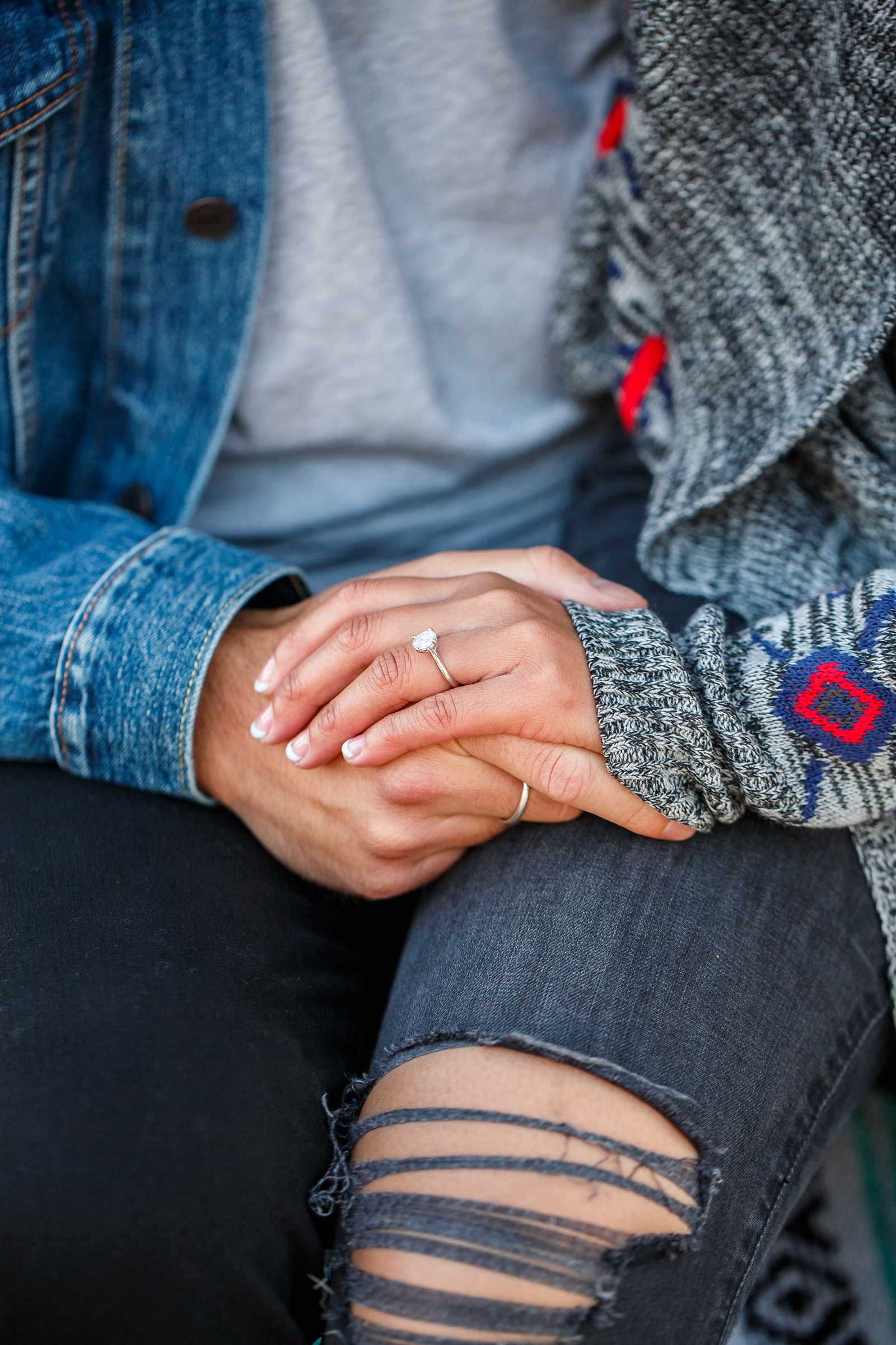 Huge engagement ring at this couple's Joshua Tree session.