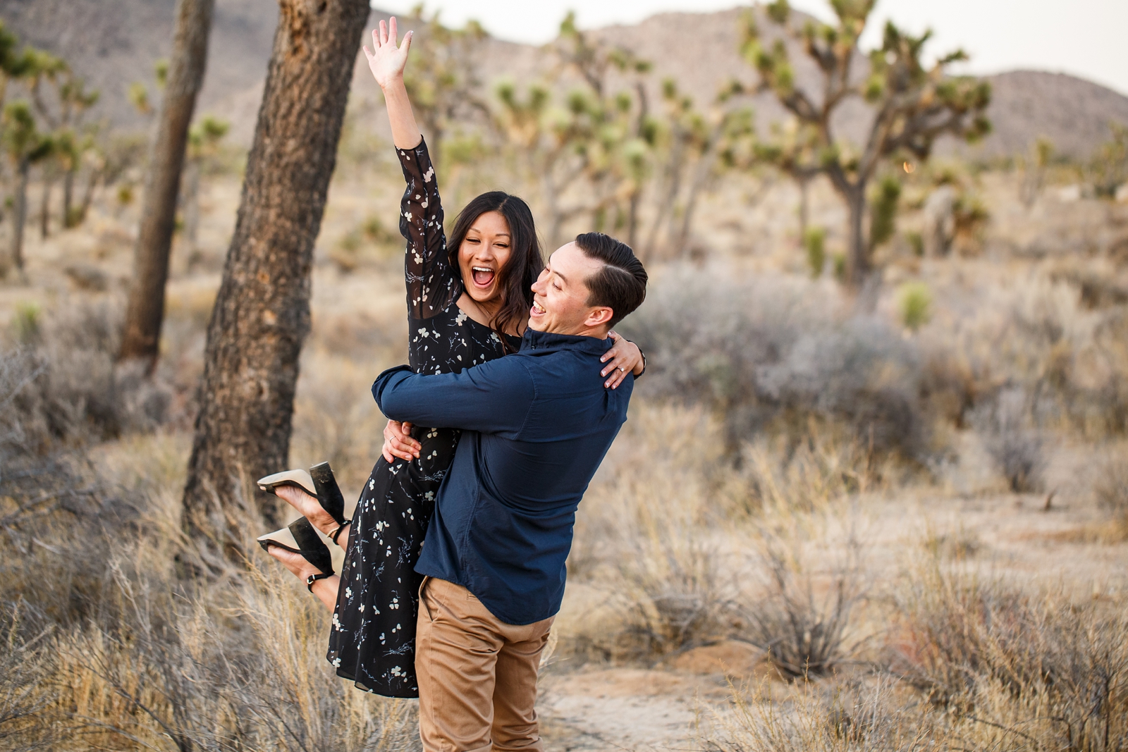 This engaged couple was hyped at their Joshua Tree engagement session.