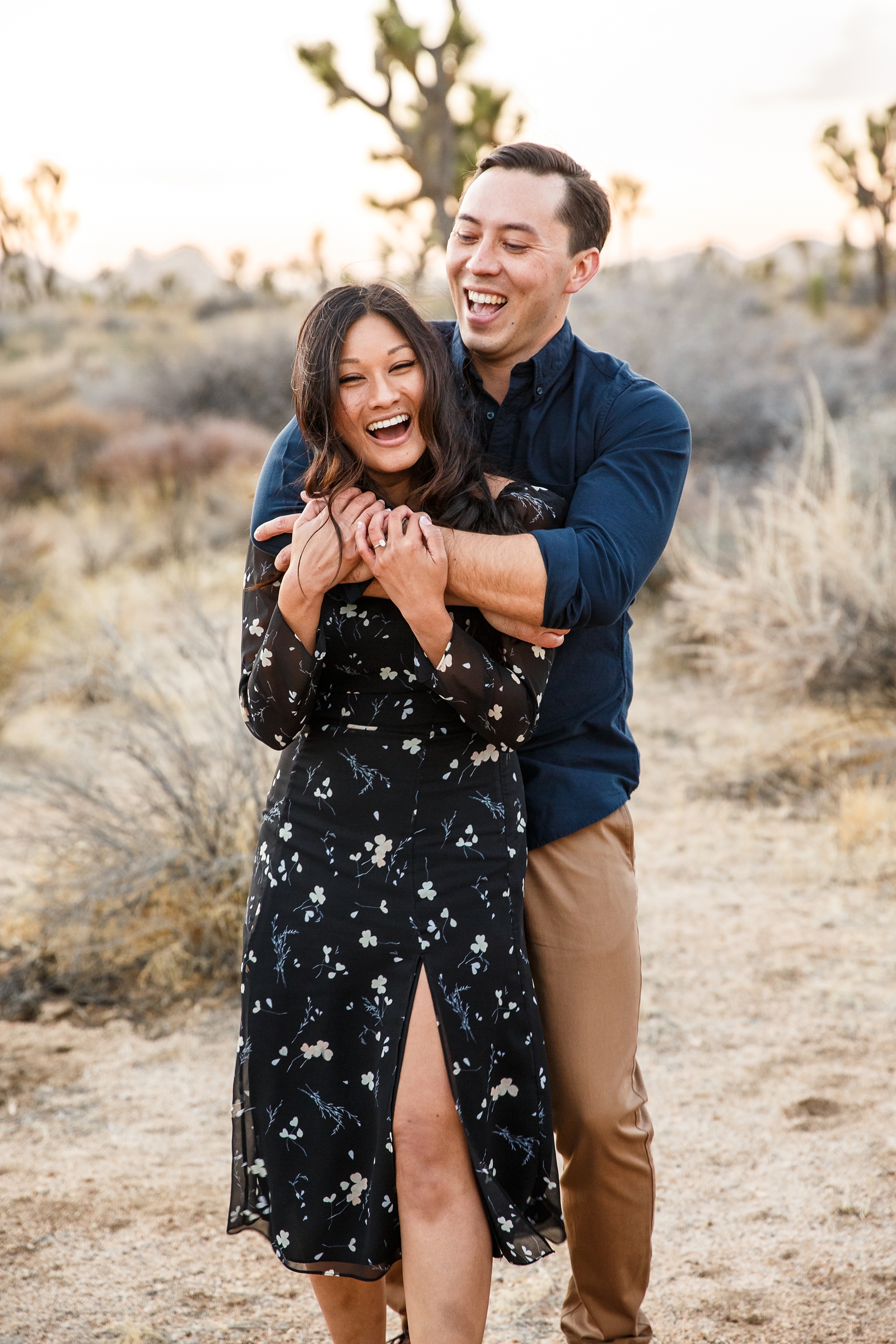 This engaged couple was full of joy at their Joshua Tree engagement session.