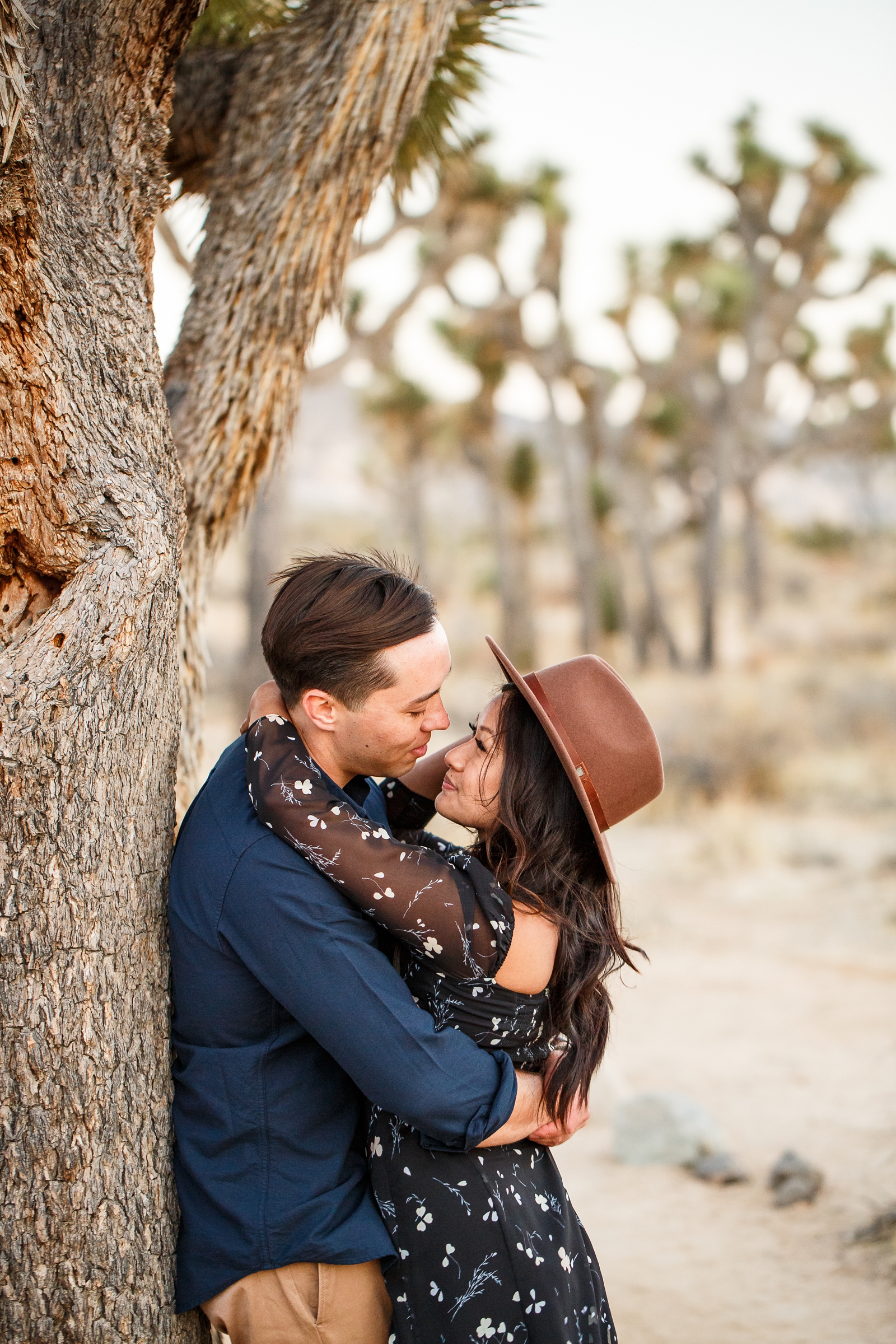 Utterly romantic stares at this couple's Joshua Tree NP engagement session.