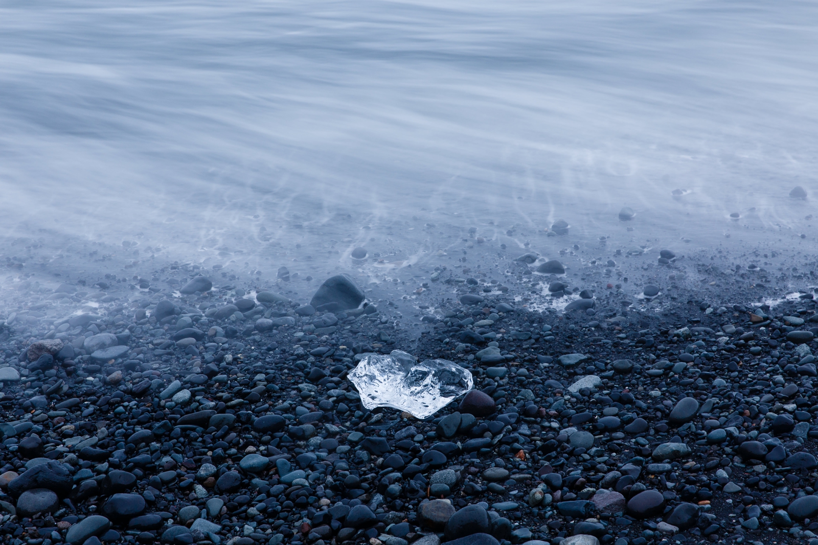 Ice diamond on Breiðamerkursandur Beach Iceland.