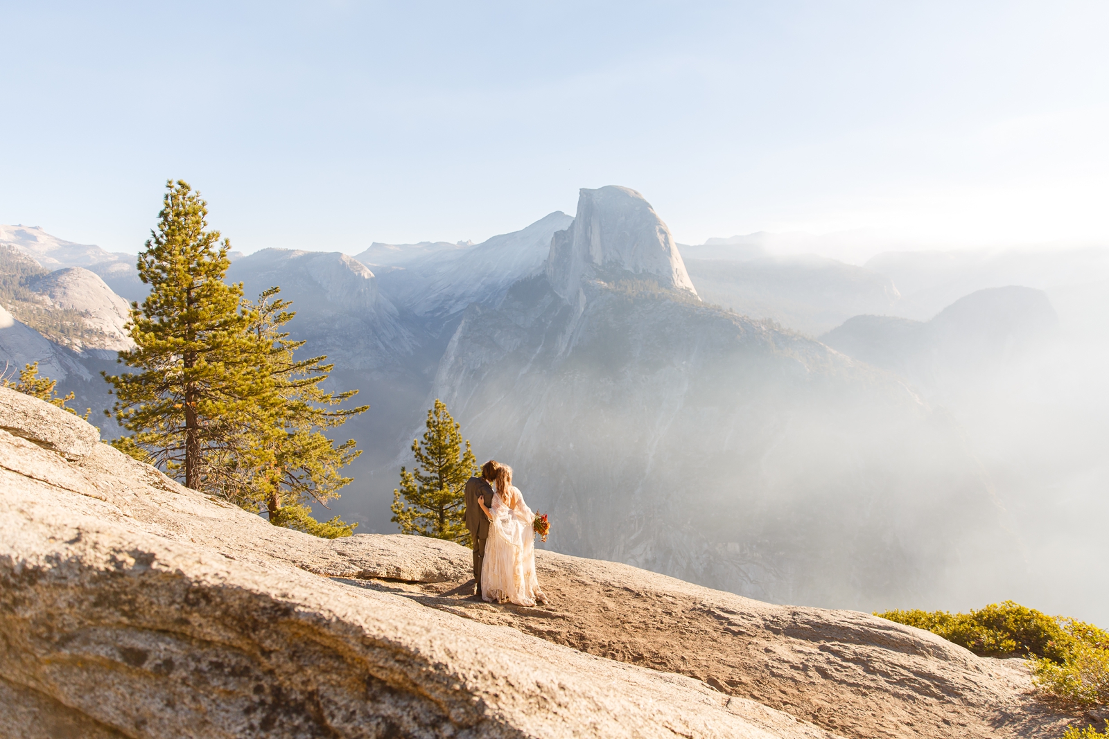 A morning elopement at Glacier Point Yosemite.