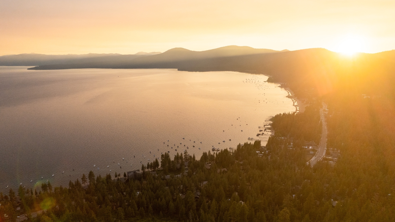 photo of sunset at lake tahoe