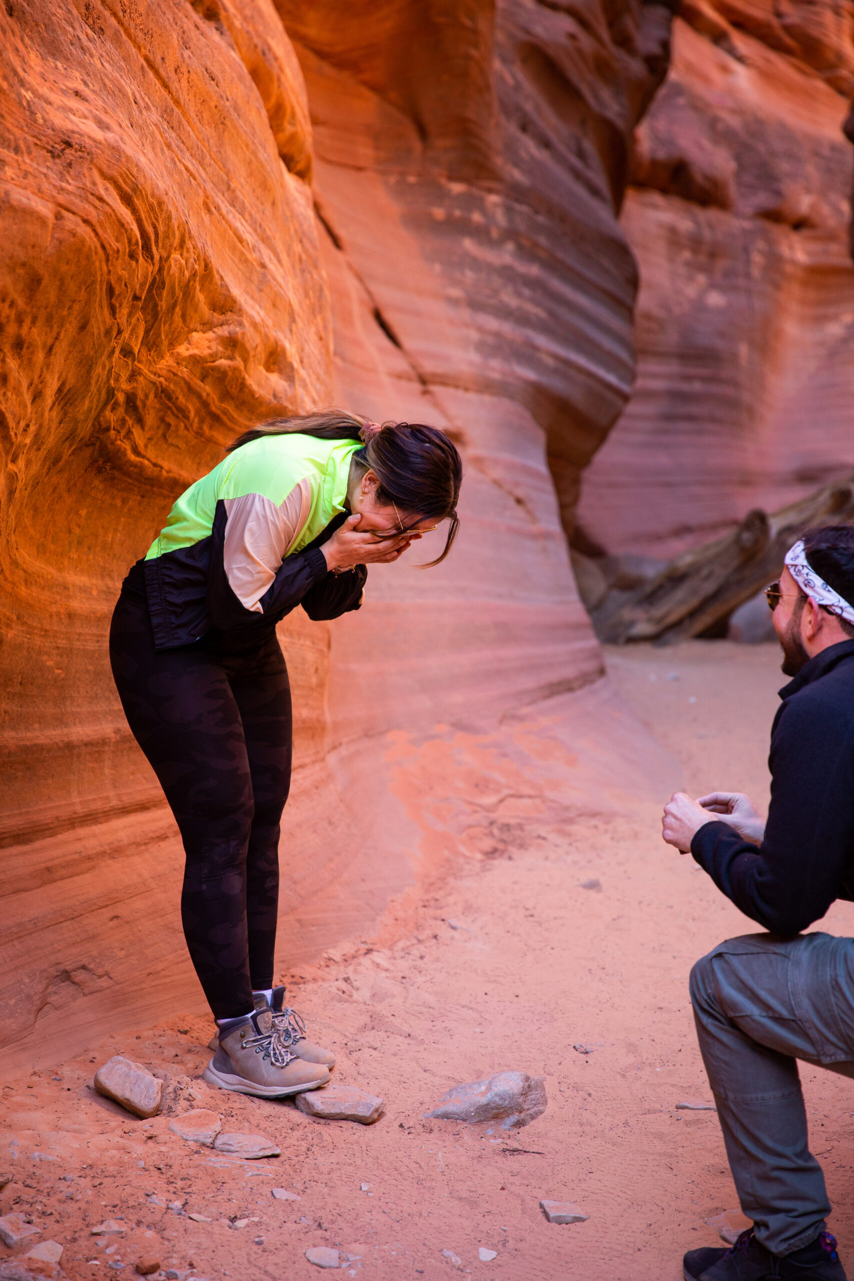 a woman's face after she was proposed to after months of planning how to plan the proposal