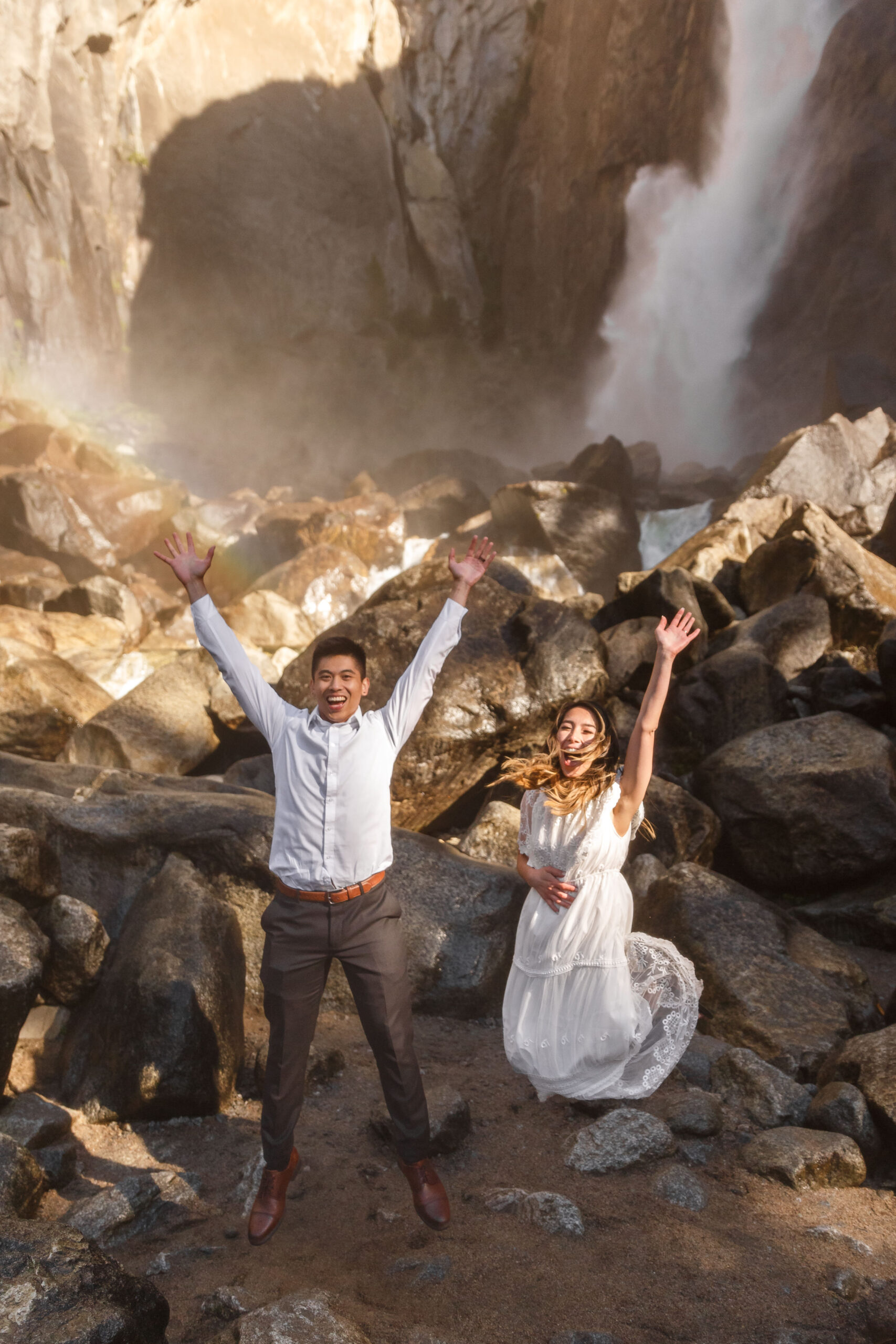 a couple jumping up together during their After Wedding Photoshoot