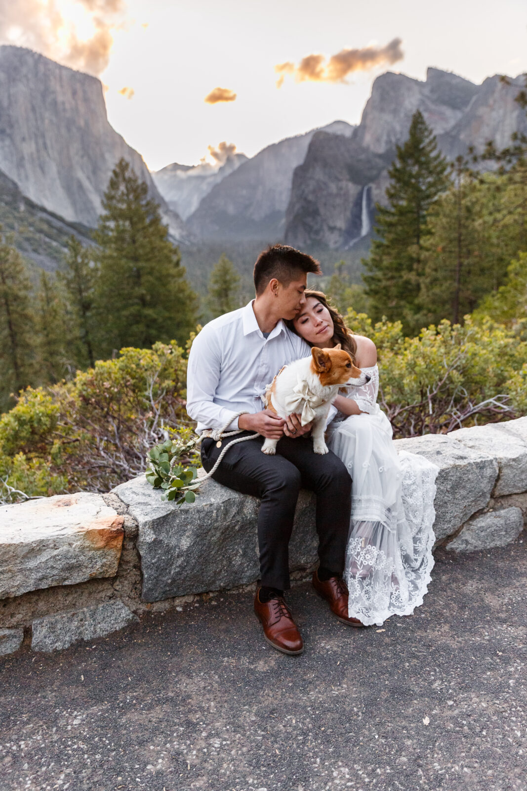 newly engaged couple at Tunnel View for their After Wedding Photoshoot