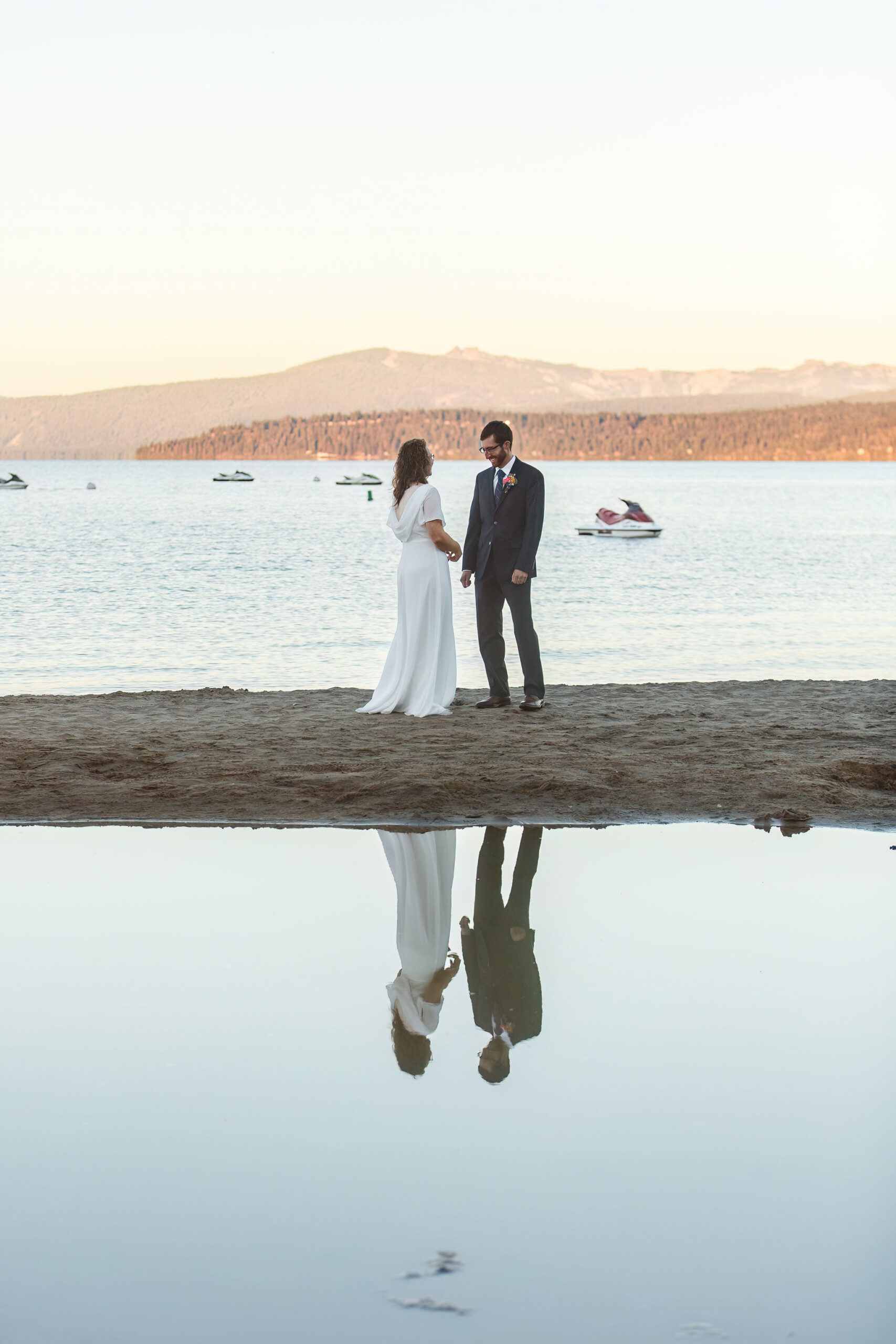 the man turned around seeing his bride for the first time on their elopement day