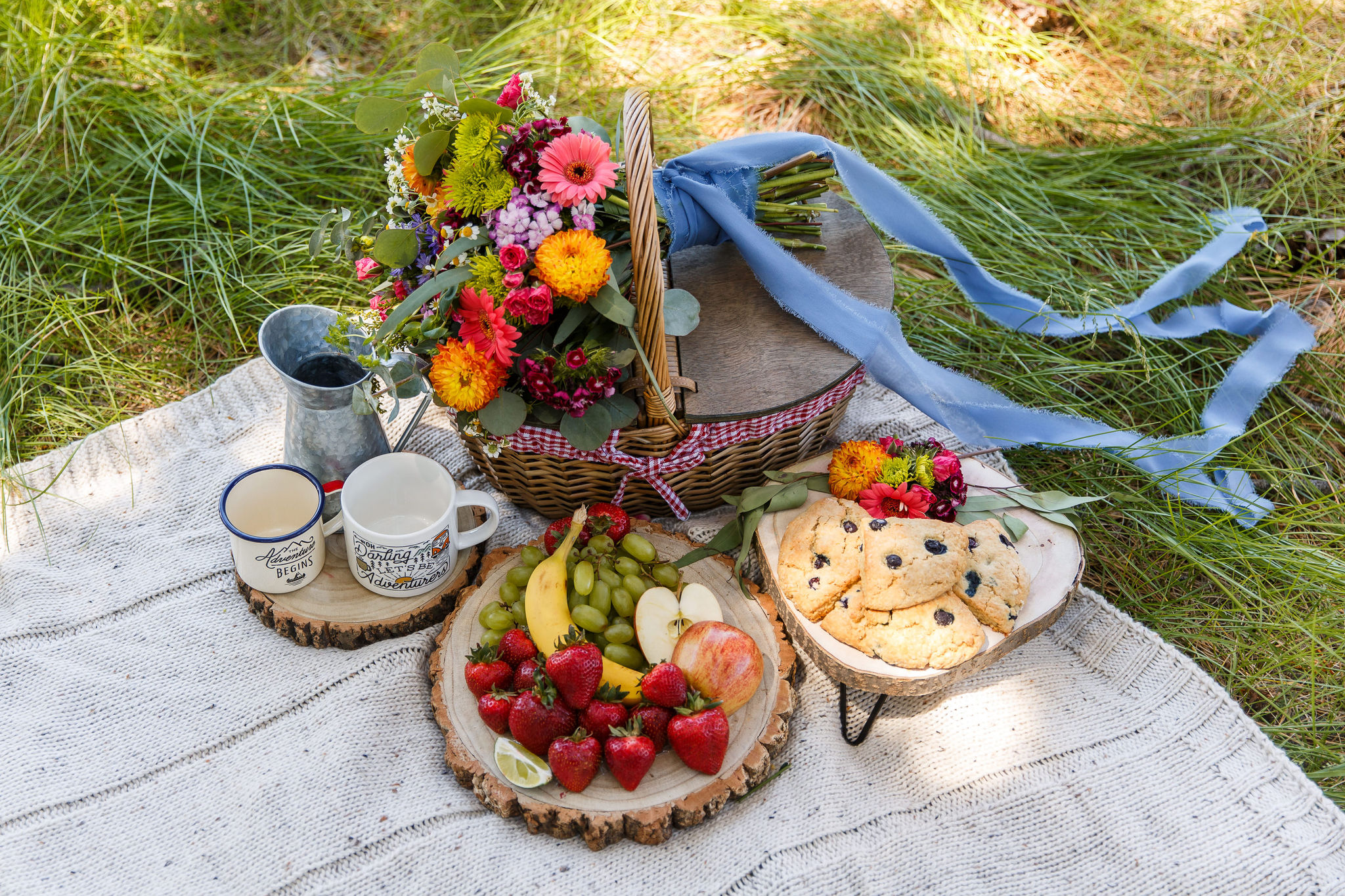 the after Elopement Activity picnic set up 