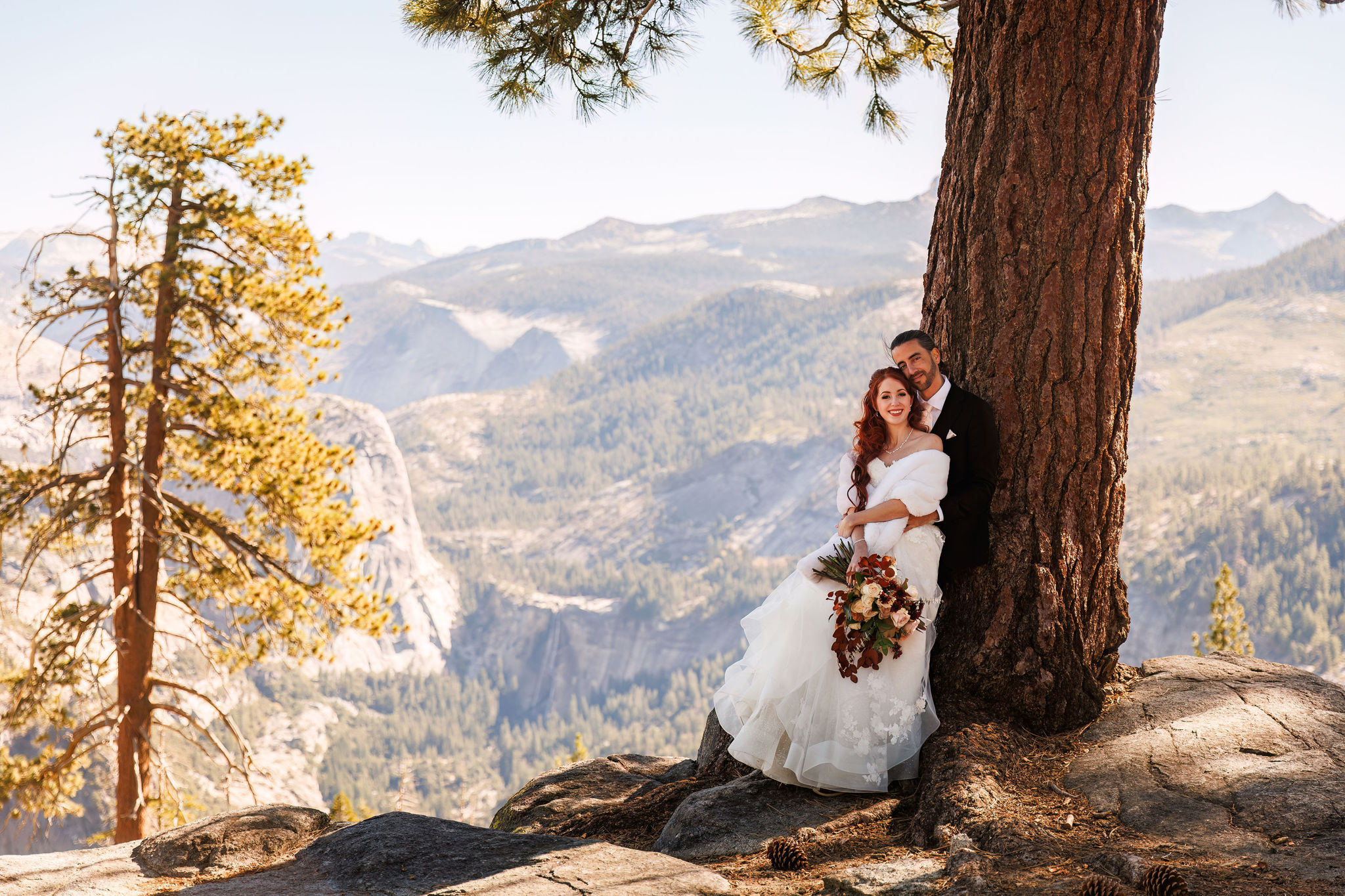 bridal couple portraits in Yosemite