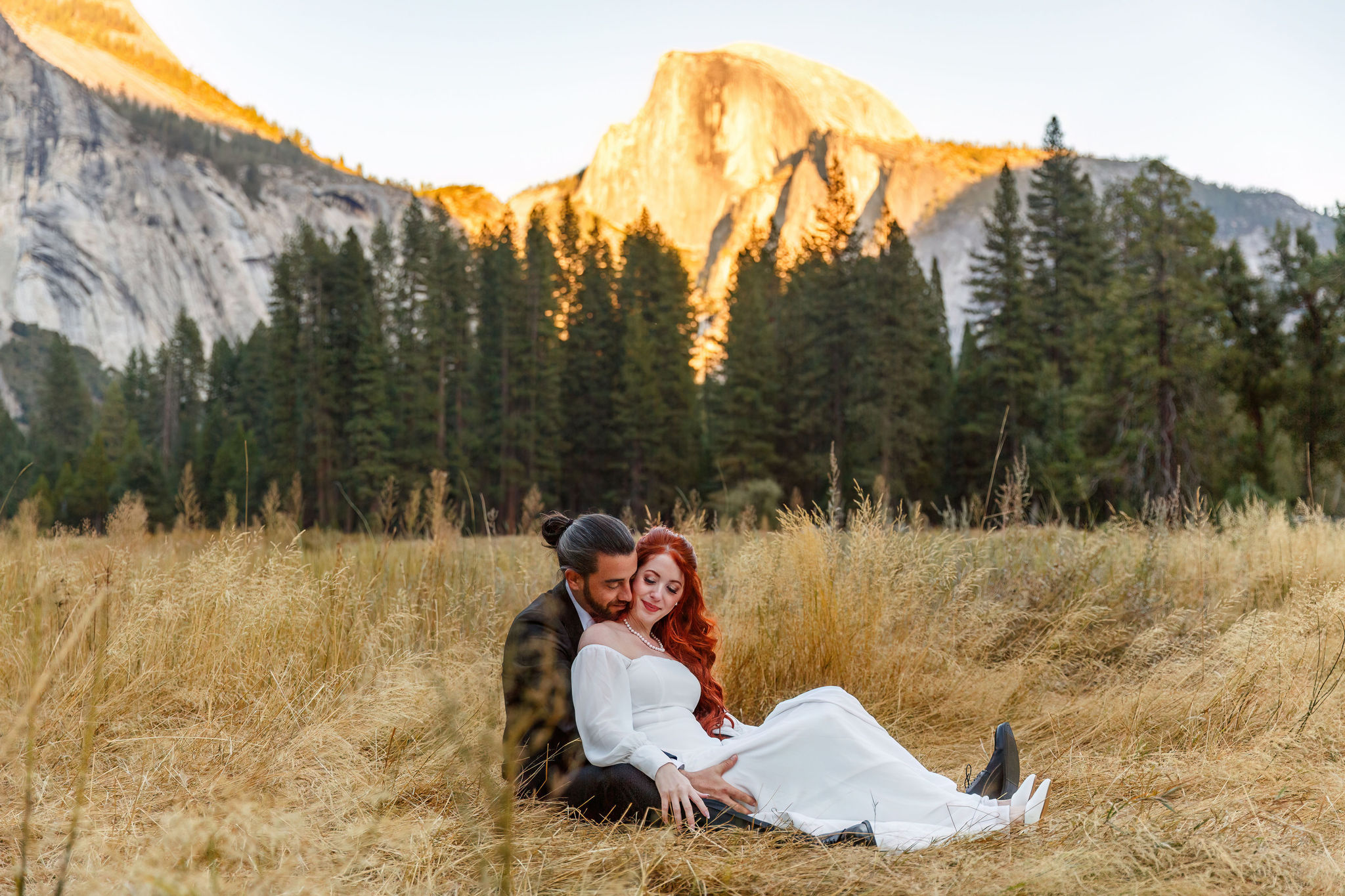 Yosemite elopement photos of the bride and groom