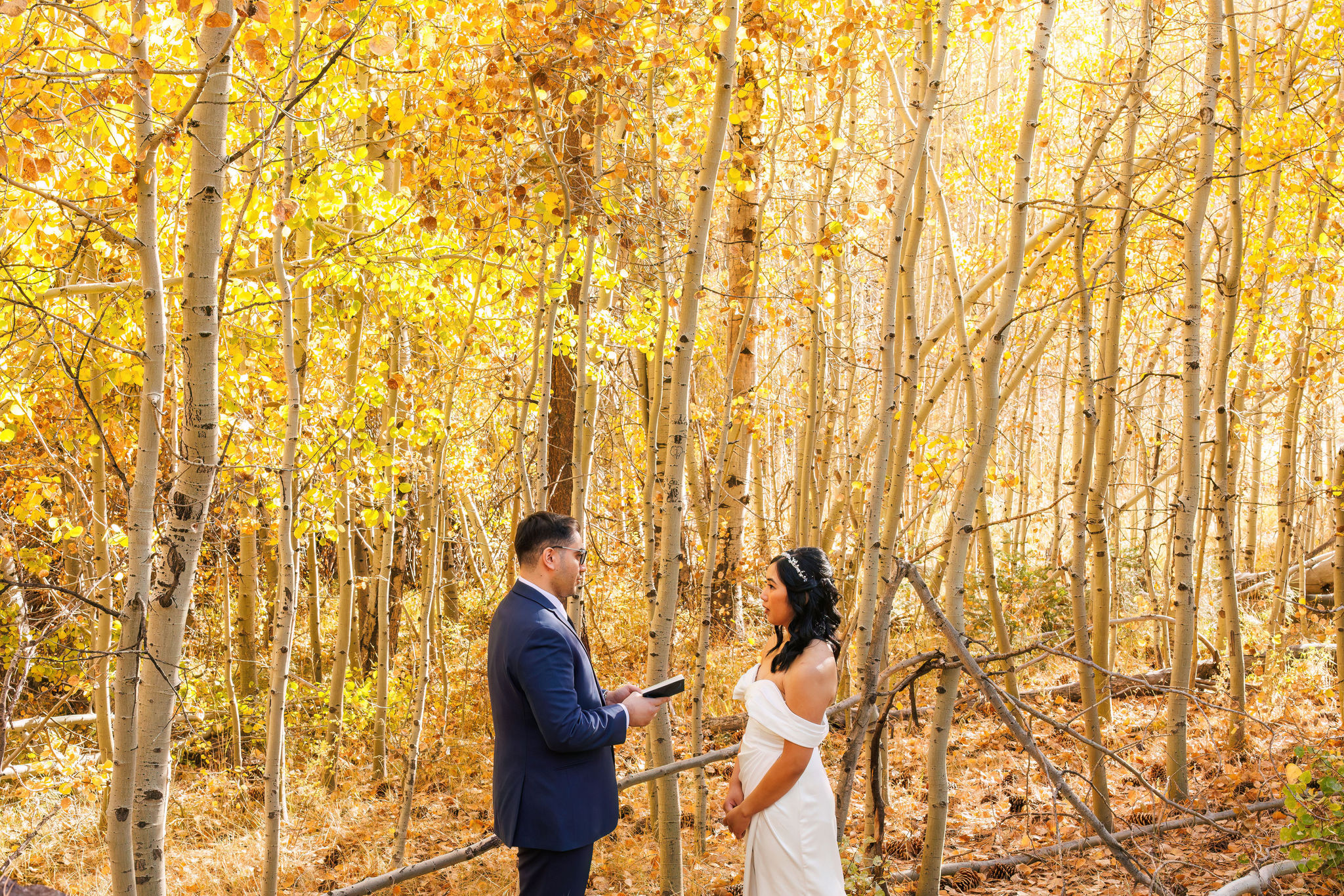 fall Elopement ceremony in Lake Tahoe