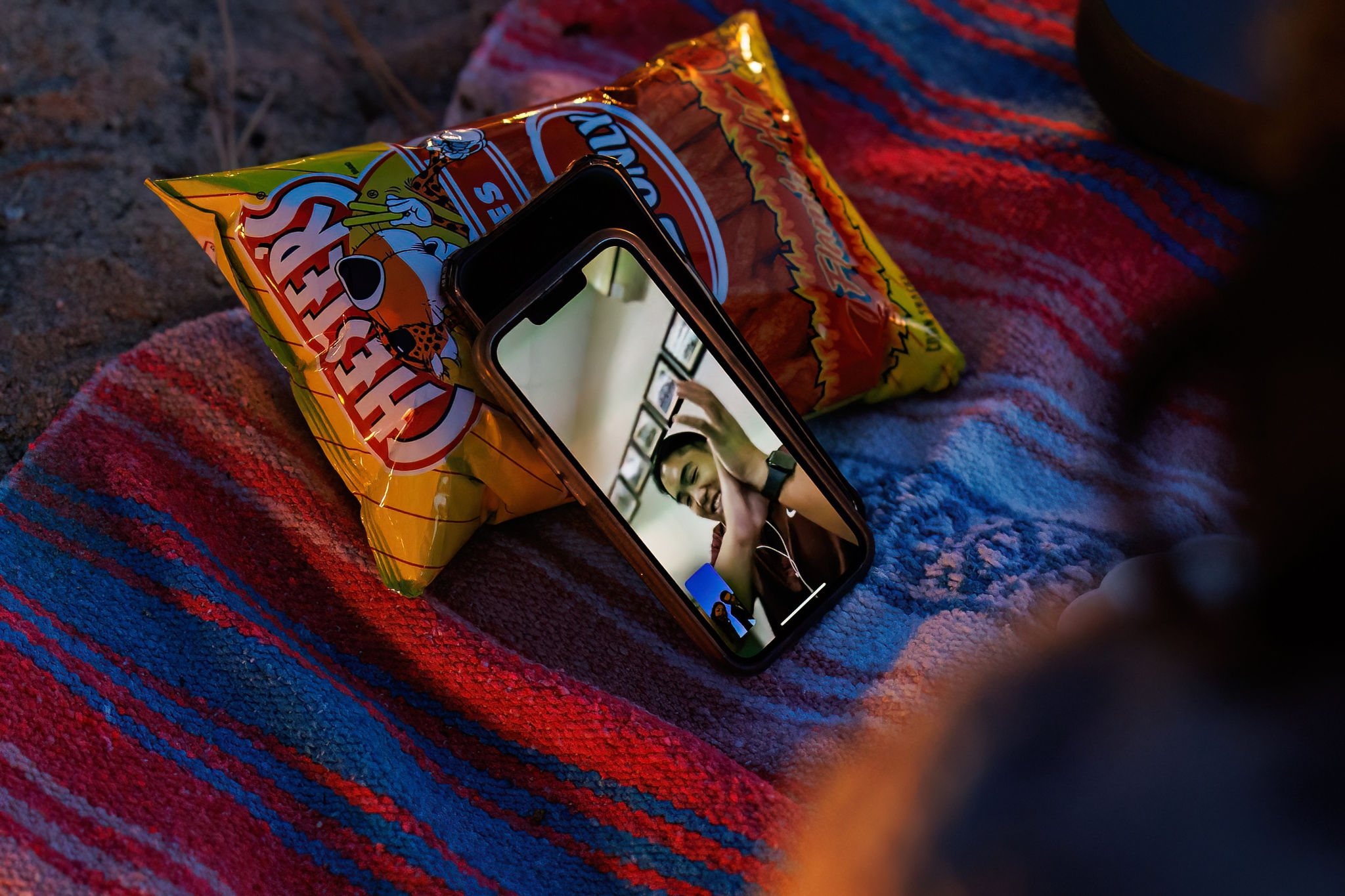 video chatting with their family 