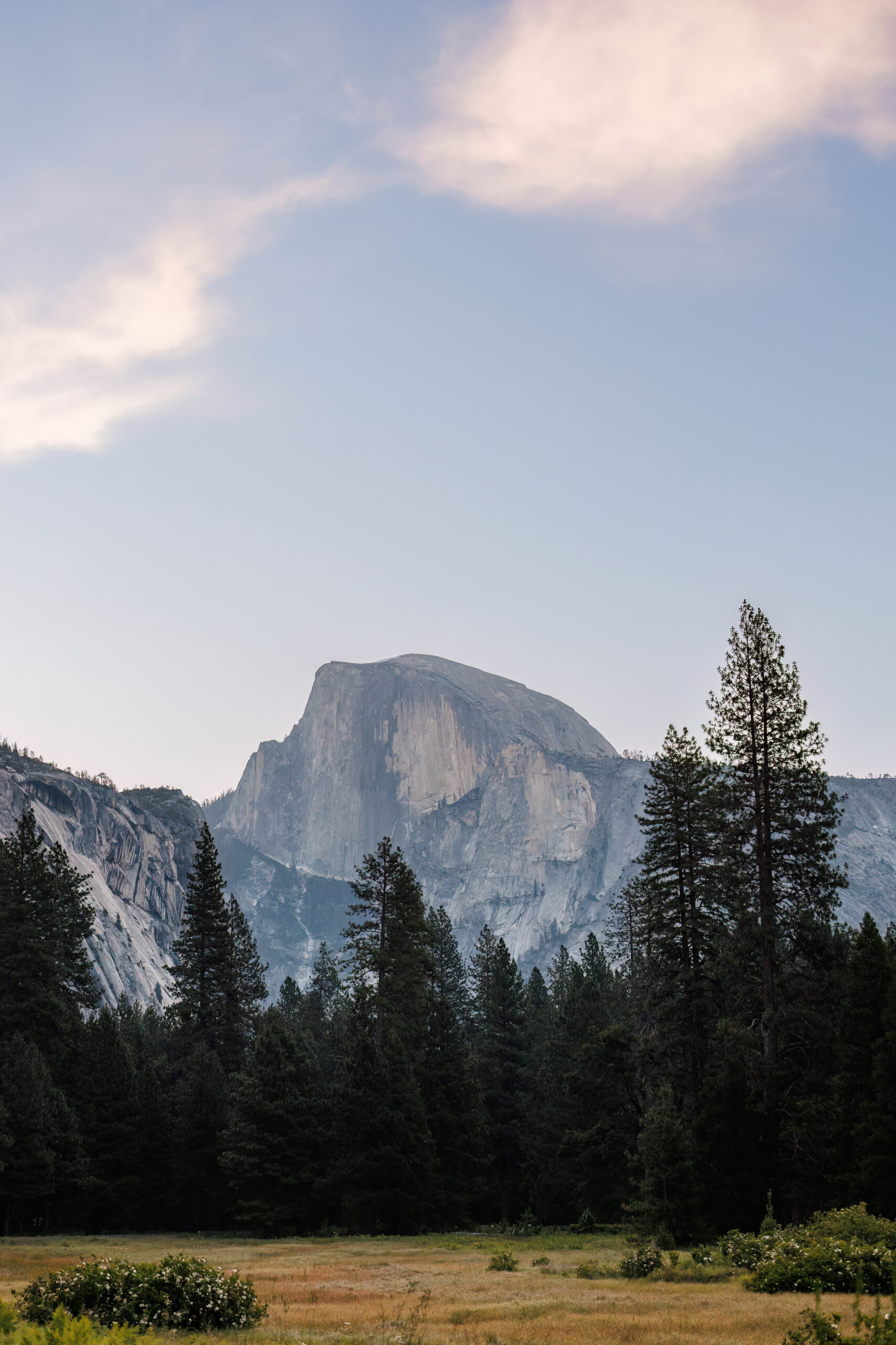 a mountain and valley in Yosemite where the couple had their photos taken