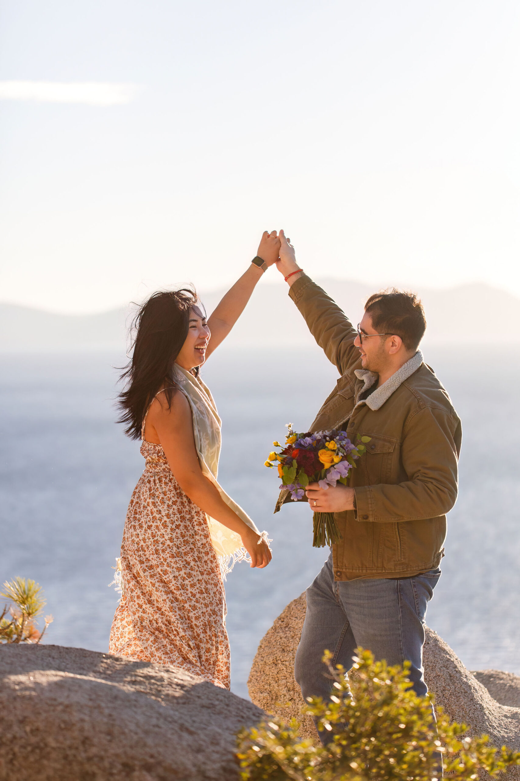 a couple dancing together during their adventure elopement