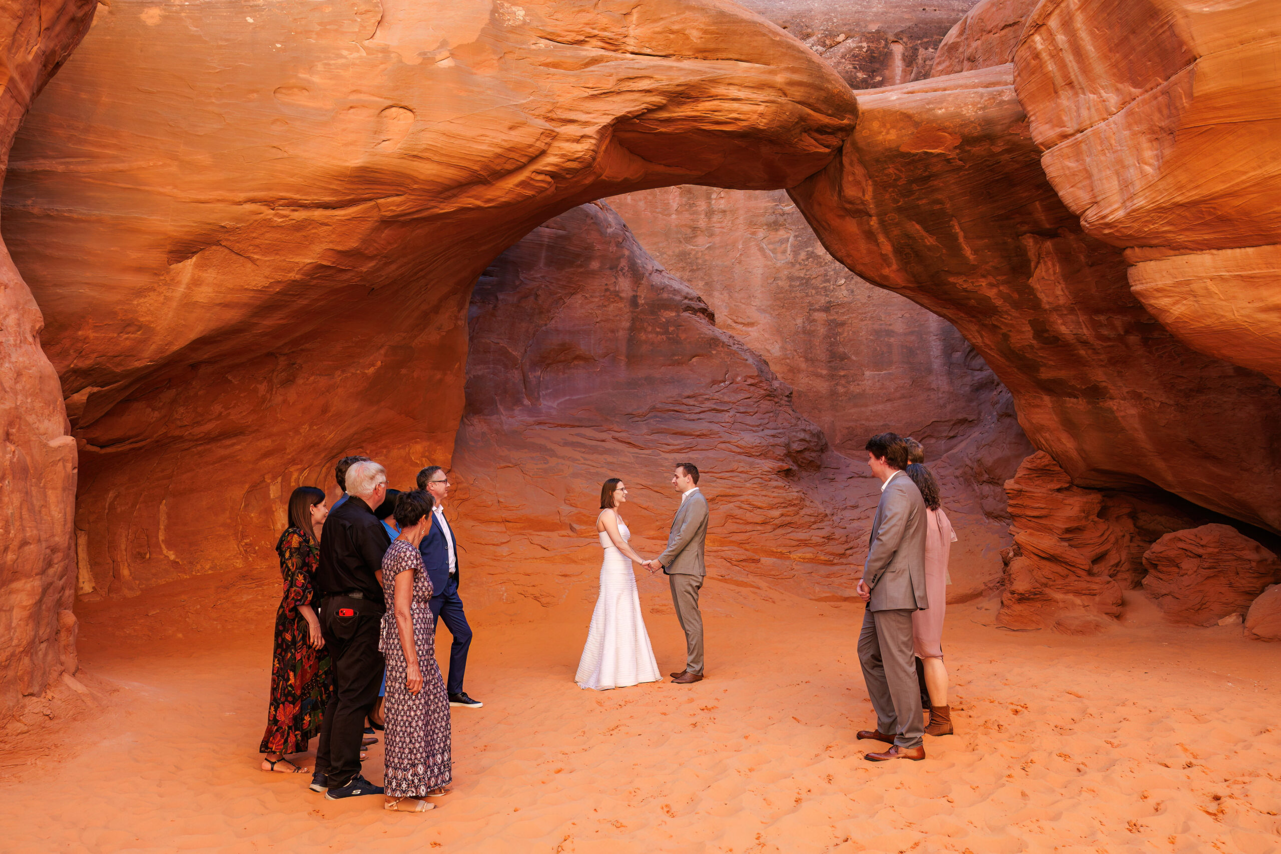 the ceremony portion in a couples' elopement timeline