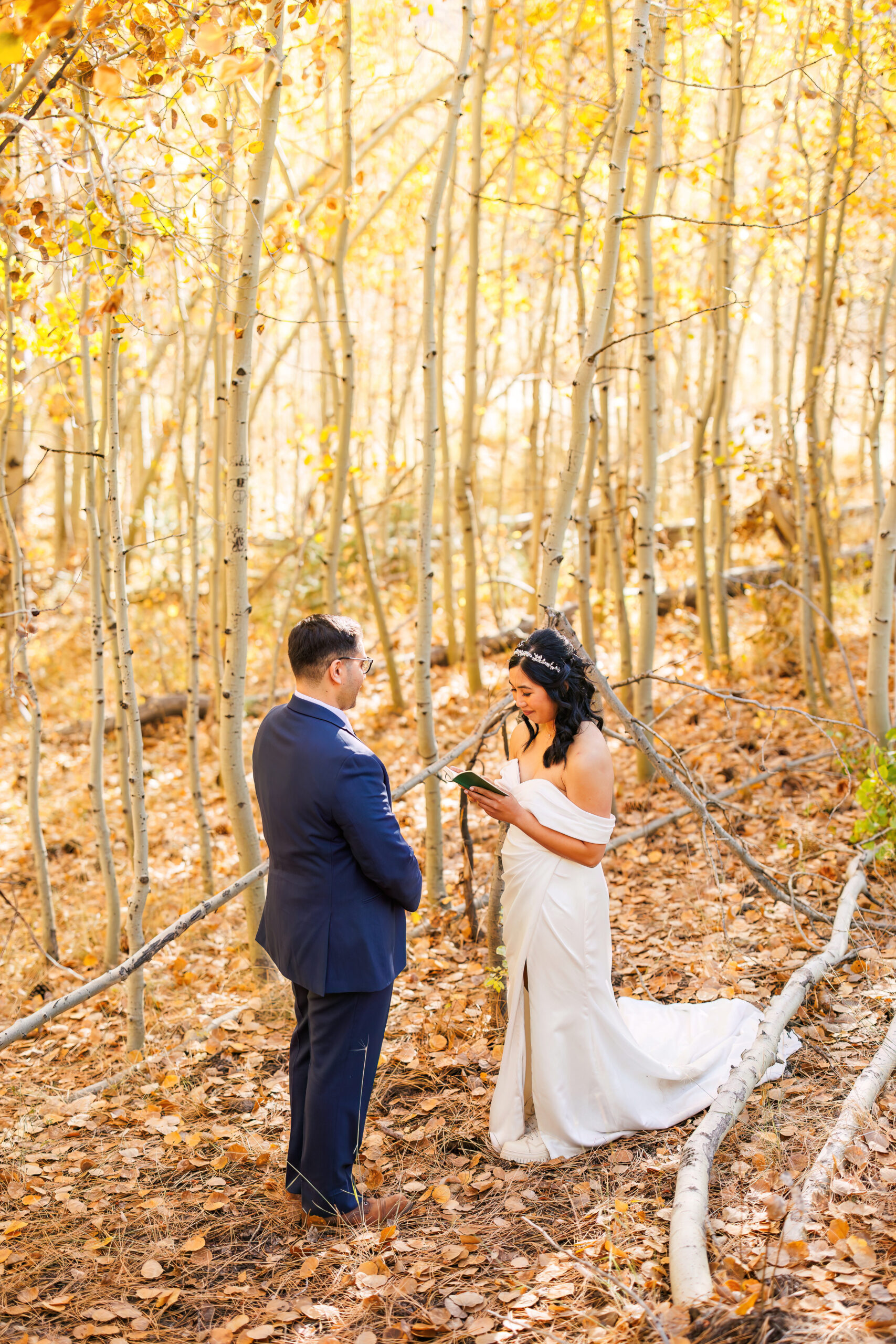 a mountain elopement ceremony in the aspens