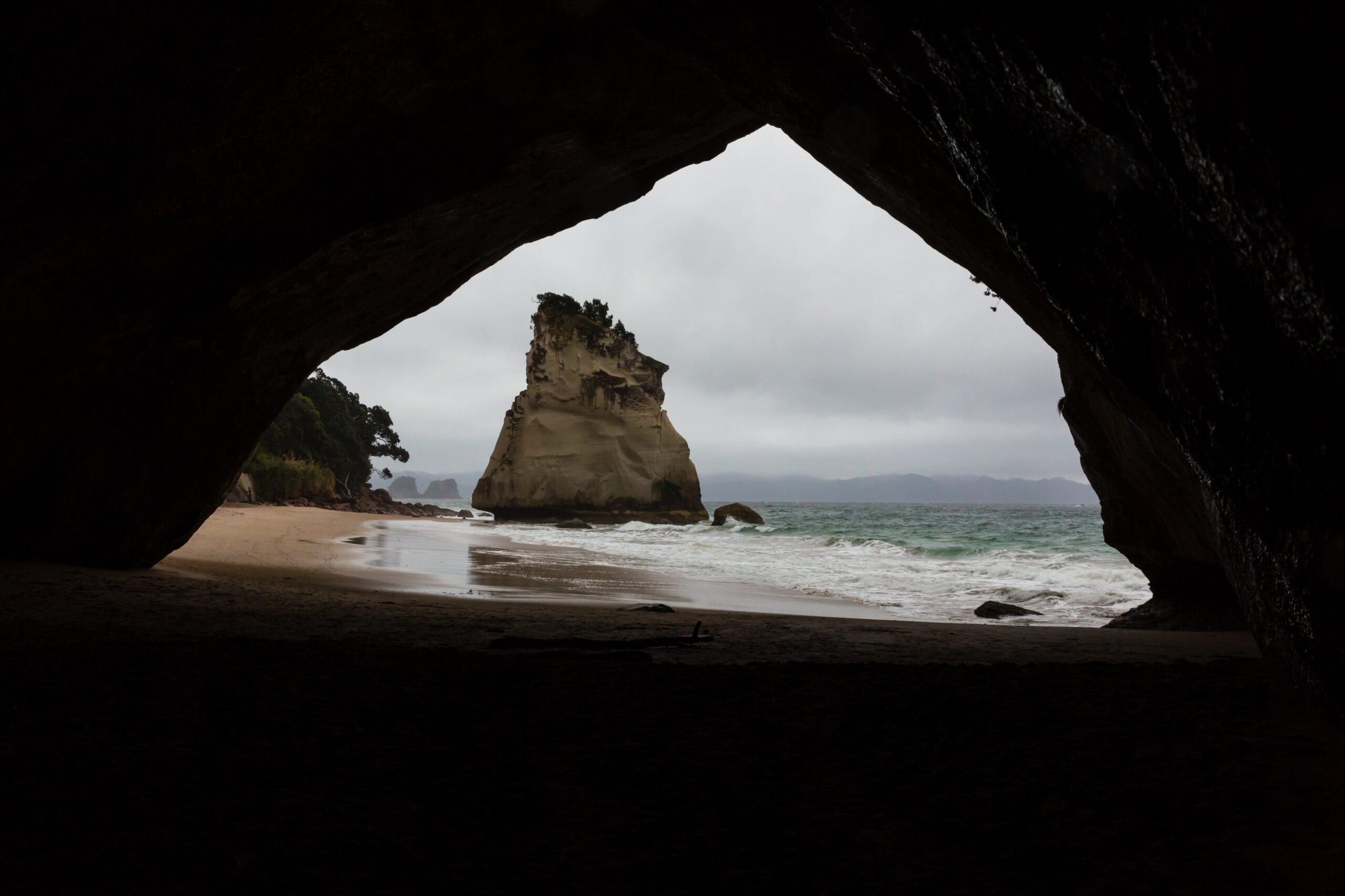 a beach cave in NZ, perfect for an elopement